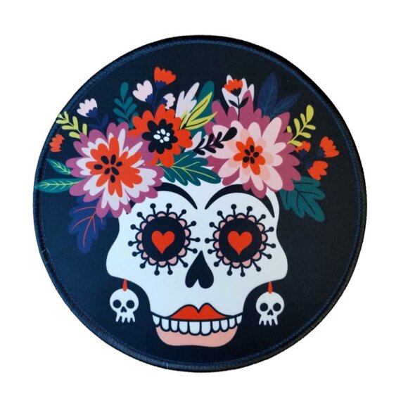 Dia de los Muertos Sugar Skull Neoprene Mousepad Desk Pad 9 in Round (New) - Picture 1 of 2